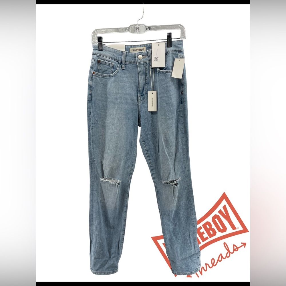 Warp + Weft Light Blue Boyfriend Jeans